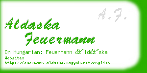 aldaska feuermann business card